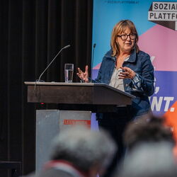 Christa Stelzer-Orthofer bei ihrem Vortrag